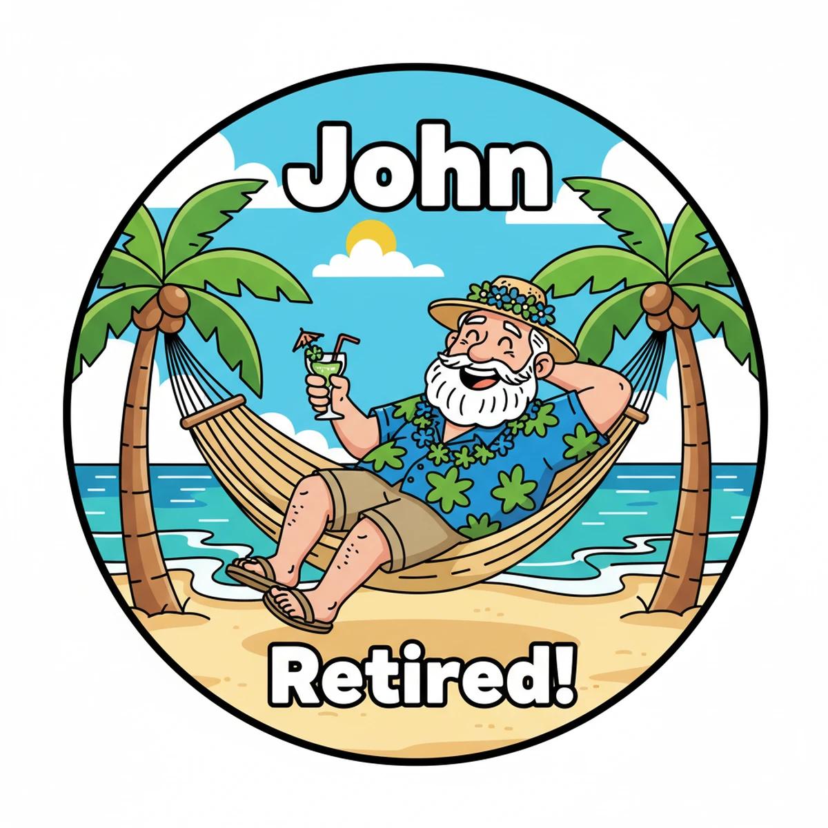John's Tropical party design in Cartoon style