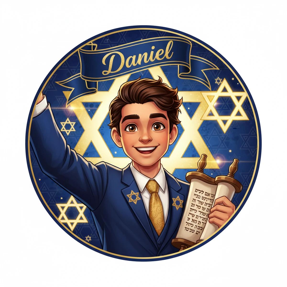Daniel's Blue & Gold party design in Cinematic style