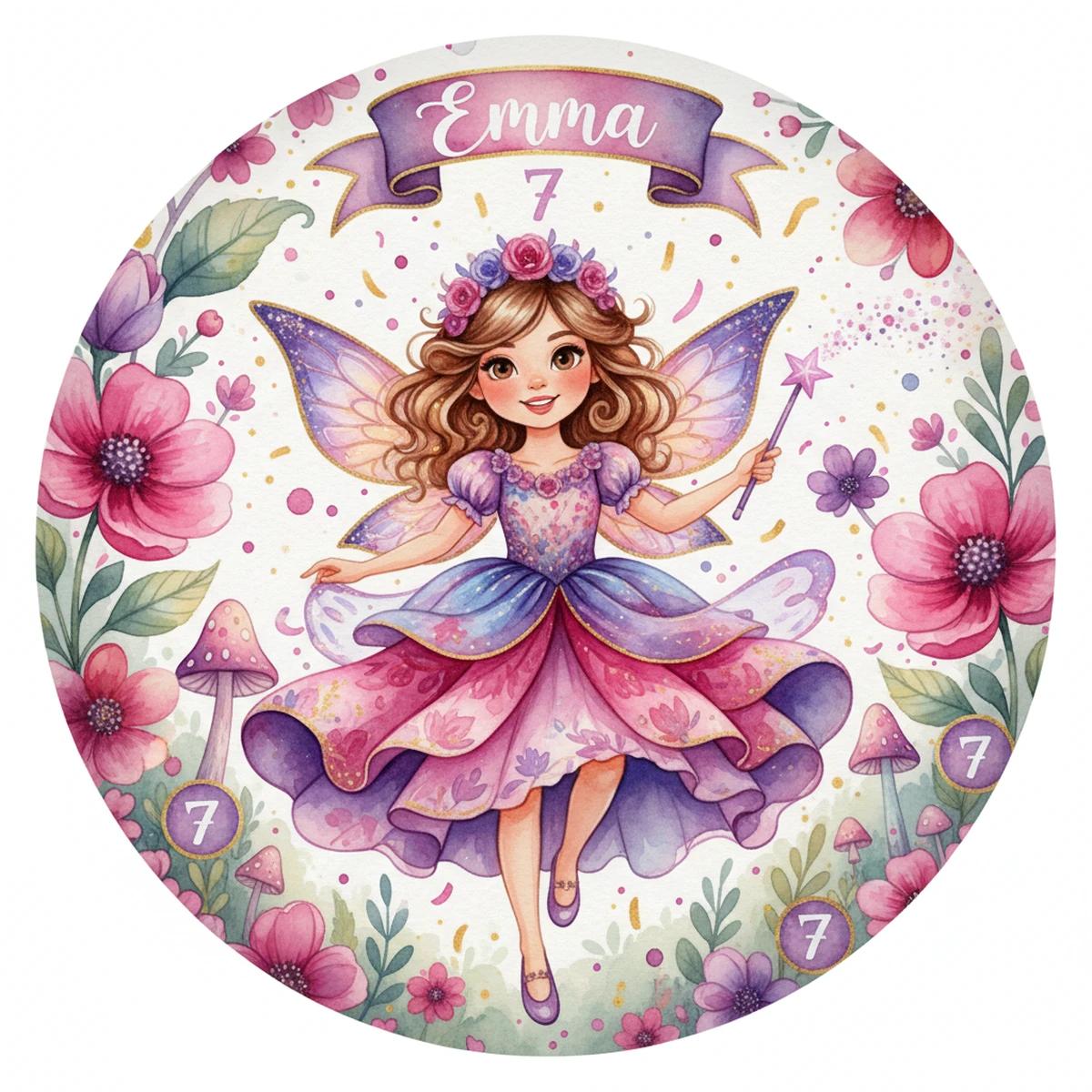 Emma's Fairy Princess party design in Watercolor style